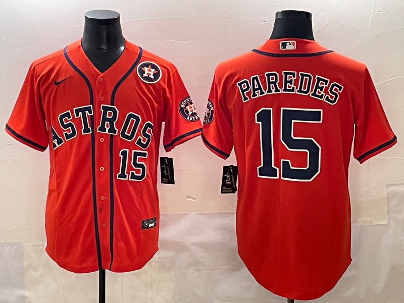 Men Houston Astros #15 Paredes Orange 2025 MLB nike jersey style 8